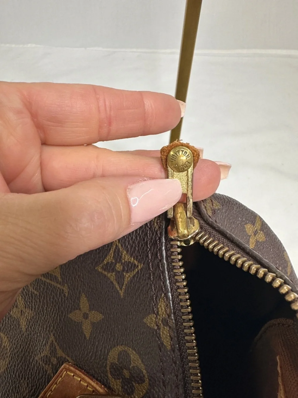 Louis Vuitton Monogram Speedy Bag in Brown and Tan Vintage